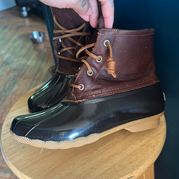Sperry Brown and Black Rain & Snow Boots Waterproof Leather - Picture 5 of 8